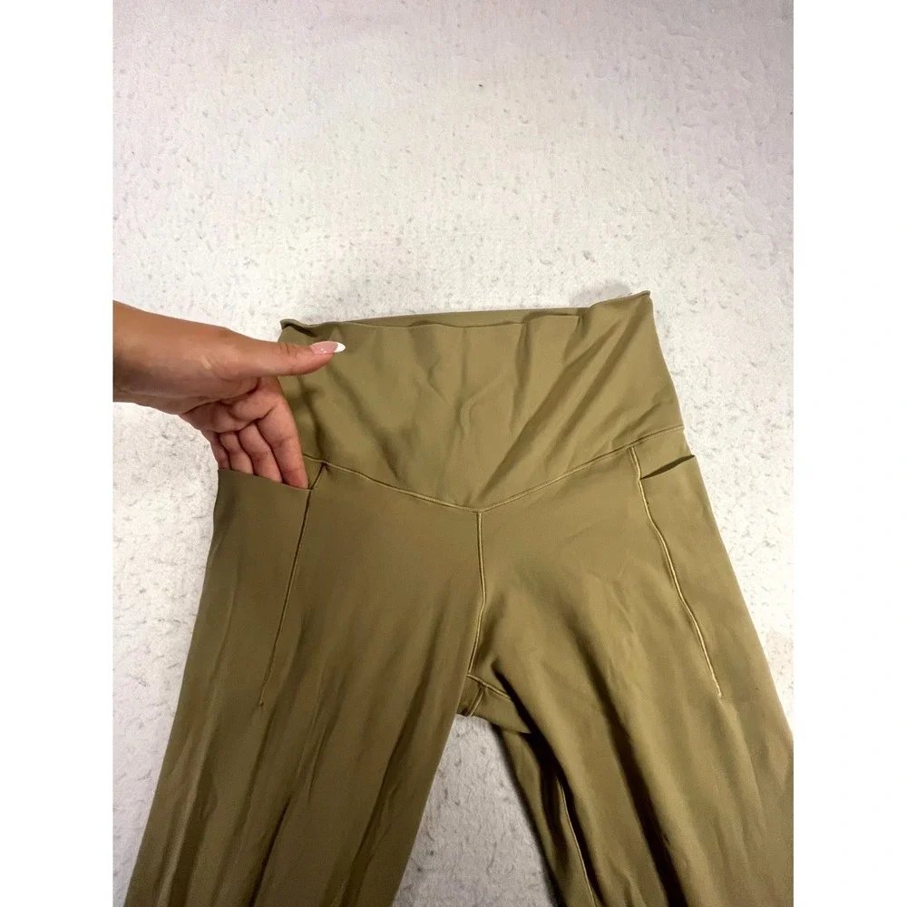 Offline By Aerie Leggings Womens Large Olive Green High Rise 7/8‎ Pocket Yoga